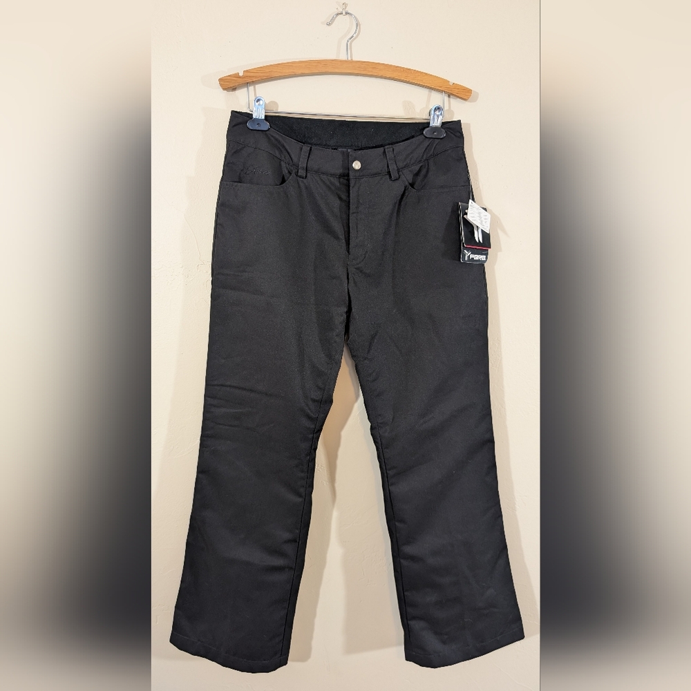 Fera Women's Snow Pant Black 10 Reg Waterproof Elastic Ankle Pockets NWT